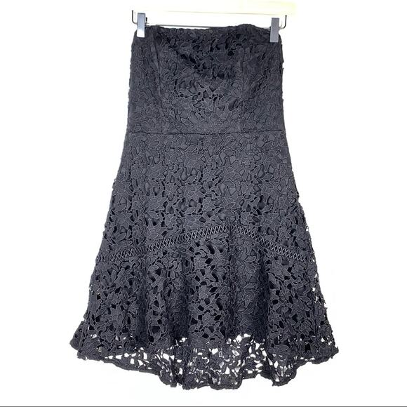 Style State Black strapless lace sweetheart neck cocktail dress sz medium M - Picture 1 of 5